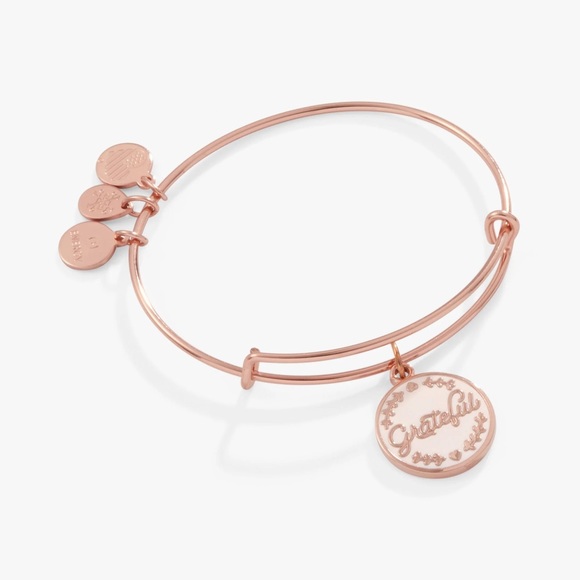 Alex and Ani Jewelry - NWT ALEX AND ANI Grateful Enamel Shiny Rose Gold Tone Charm Bracelet $48